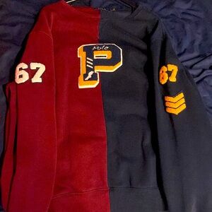 Polo P Wing sweater XL burgundy and navy